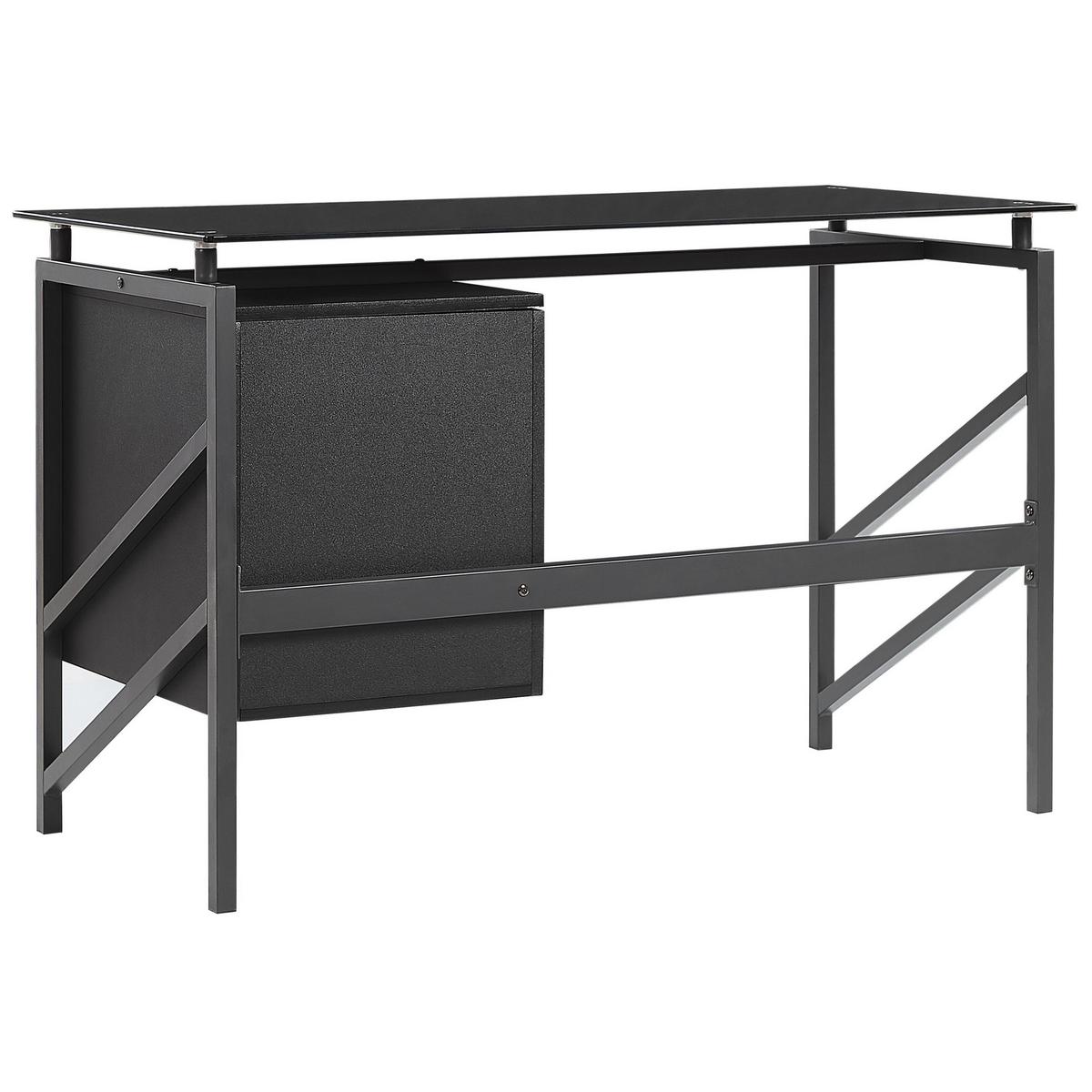 SCHREIBTISCH schwarz 117/57/76 cm Moriton - Schwarz, Holzwerkstoff (57/117/76cm) - Beliani