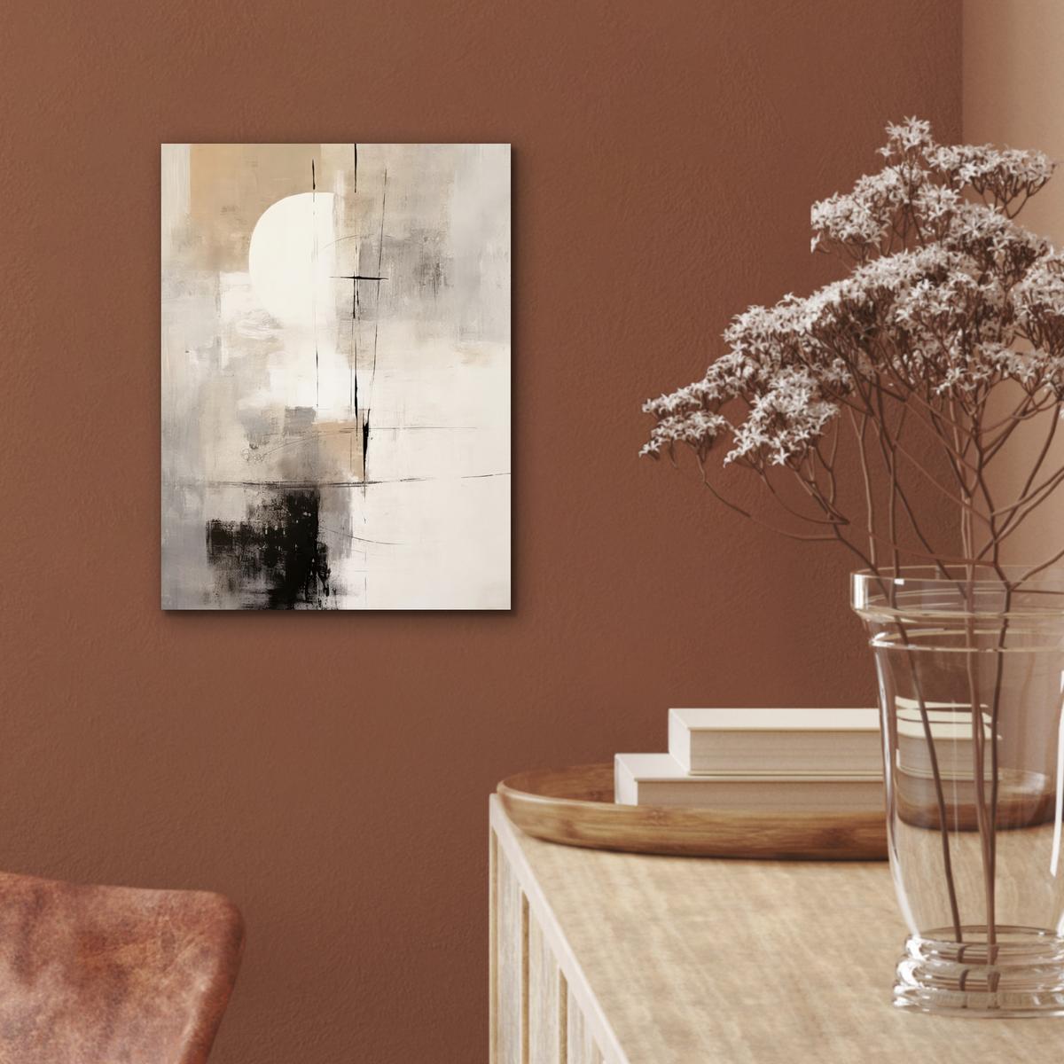 METALLBILD Abstrakt - Kunst - Grau 30x40 cm - Hellgrau, Metall (30/40cm) - MuchoWow