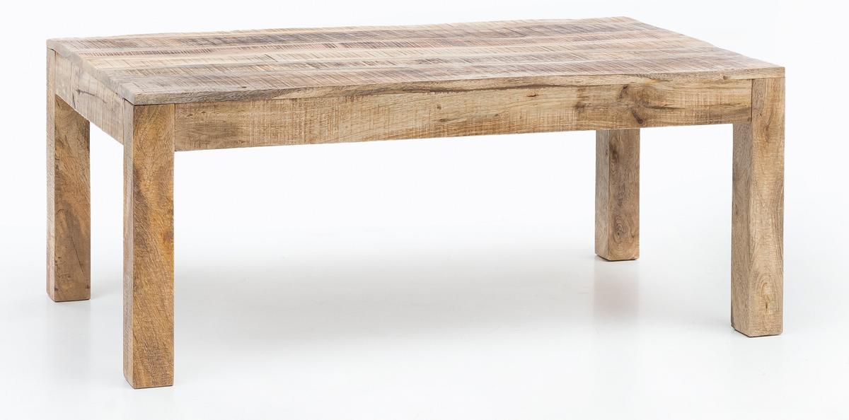 COUCHTISCH Mango Massivholz Natur, Landhaus-Stil Rustikal 110 x 60 x 47 cm - Beige/Braun, Holz (110/60/47cm) - KADIMA DESIGN