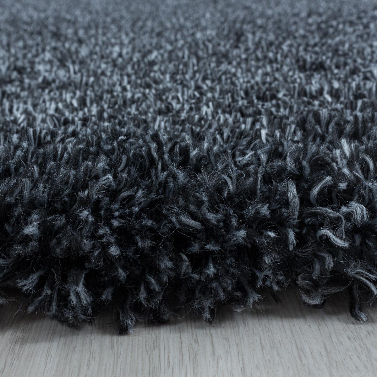 HOCHFLORTEPPICH SALZACH, einfarbig, aus Polypropylen, Anthrazit, 120 x 170 cm - Anthrazit, Textil (170/120cm) - KADIMA DESIGN
