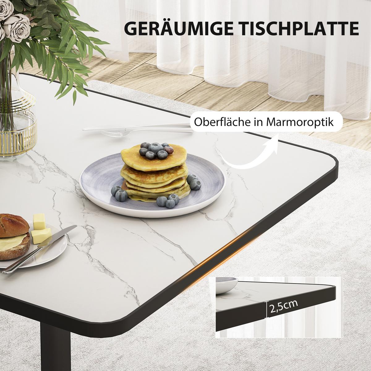 ESSTISCH, 70 x 70 cm quadratischer Küchentisch für 4 Personen Weiß - Weiß, Holzwerkstoff (70/70/76cm) - HOMCOM