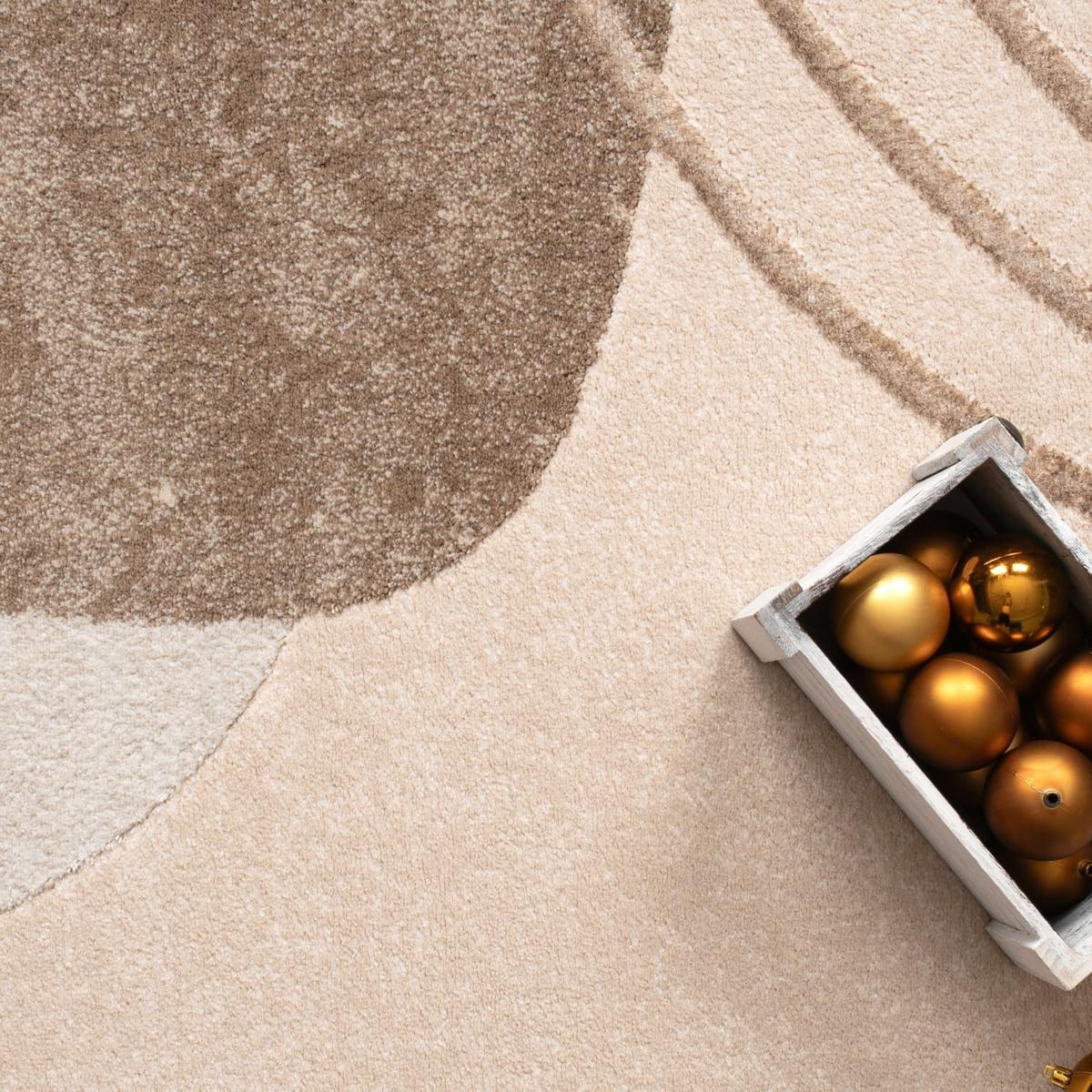 KURZFLORTEPPICH, abstrakt, aus Polypropylen, Florhöhe 11 mm, Beige, 80 x 150 cm - Beige, Textil (150/80cm) - KADIMA DESIGN