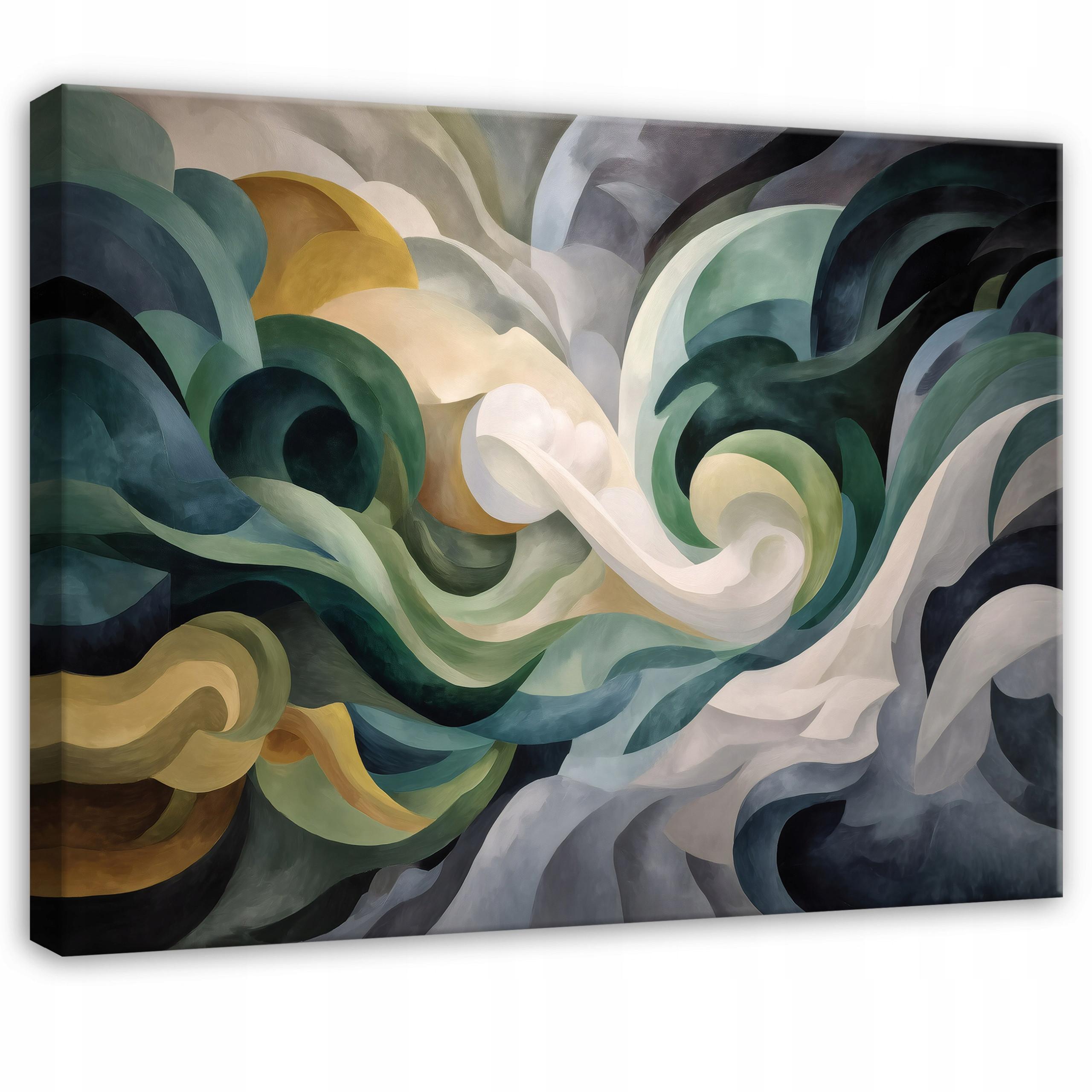 LEINWANDBILD Abstrakt Marmor Grün 100x70 cm - Multicolor, Holzwerkstoff (100/70cm) - Wallarena