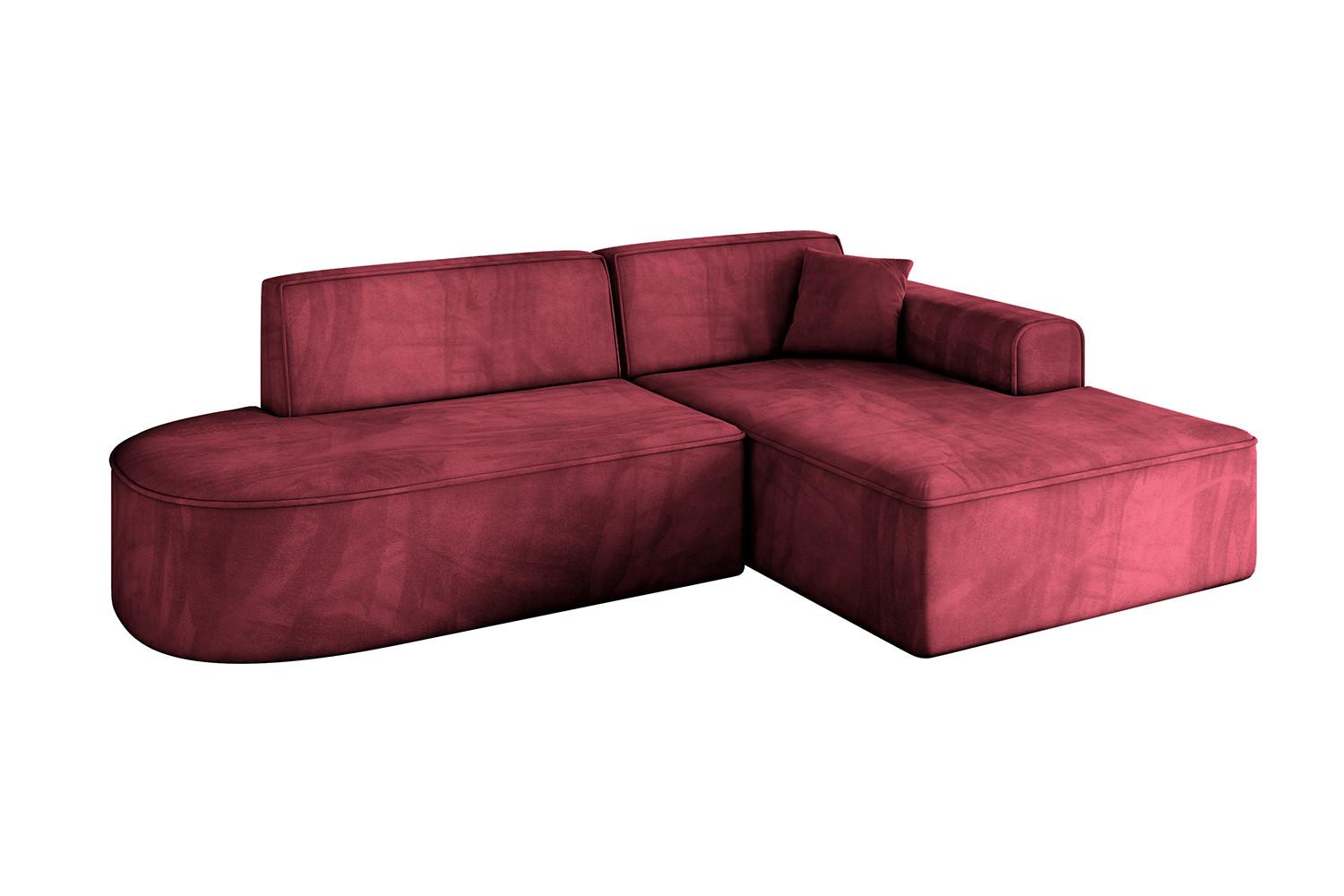 ECKSOFA Ottomane Rechts IREA-L1-v3 - 232x165x77 cm Bordeauxrot - Bordeaux, Holzwerkstoff/Textil (232/165cm) - ALTDECOR