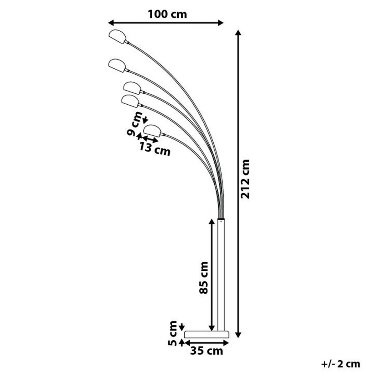 STEHLAMPE Flinders 100/100/212 cm - Goldfarben, Metall (100/100/212cm) - Beliani