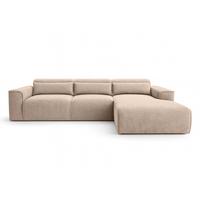 ECKSOFA L Form Ruyam Beige 310/165/78 cm – Schlaffunktion Rechts - Beige/Schwarz, Kunststoff/Textil (310/170cm) - AX Living