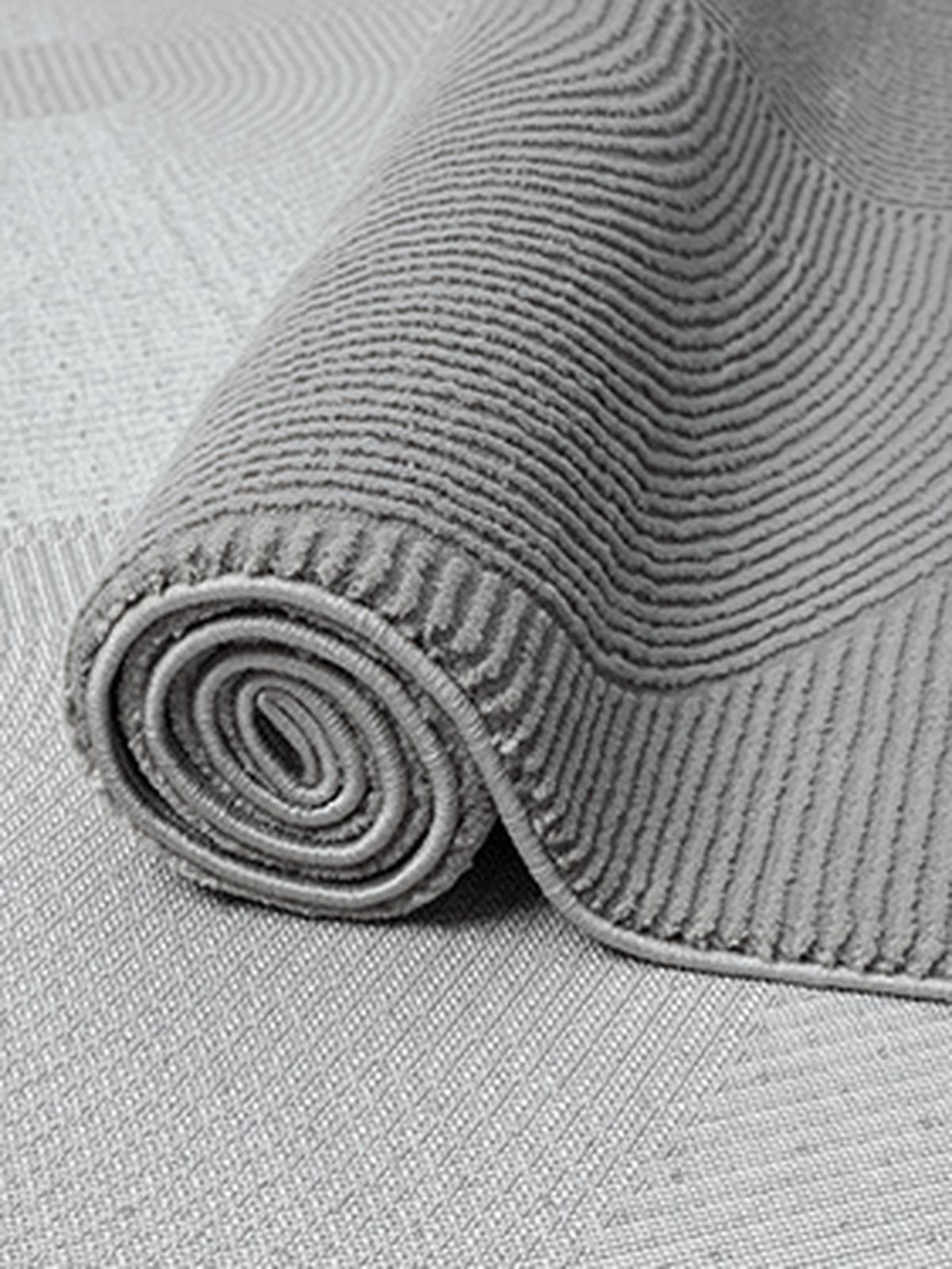 LÄUFER KASOS Waschbar Geometrisch Polyester Grau 80 x 300 cm - Grau, Textil (80/300cm) - KADIMA DESIGN