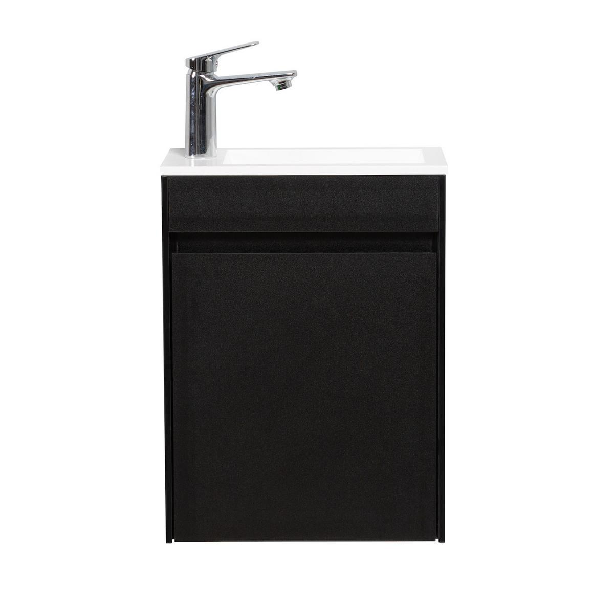 GÄSTE-WC-MÖBELSET Sinta 2 Teile Schwarz Holz - 40 x 22 x 54 cm - Schwarz, Holz (40/54/22cm) - Badplaats