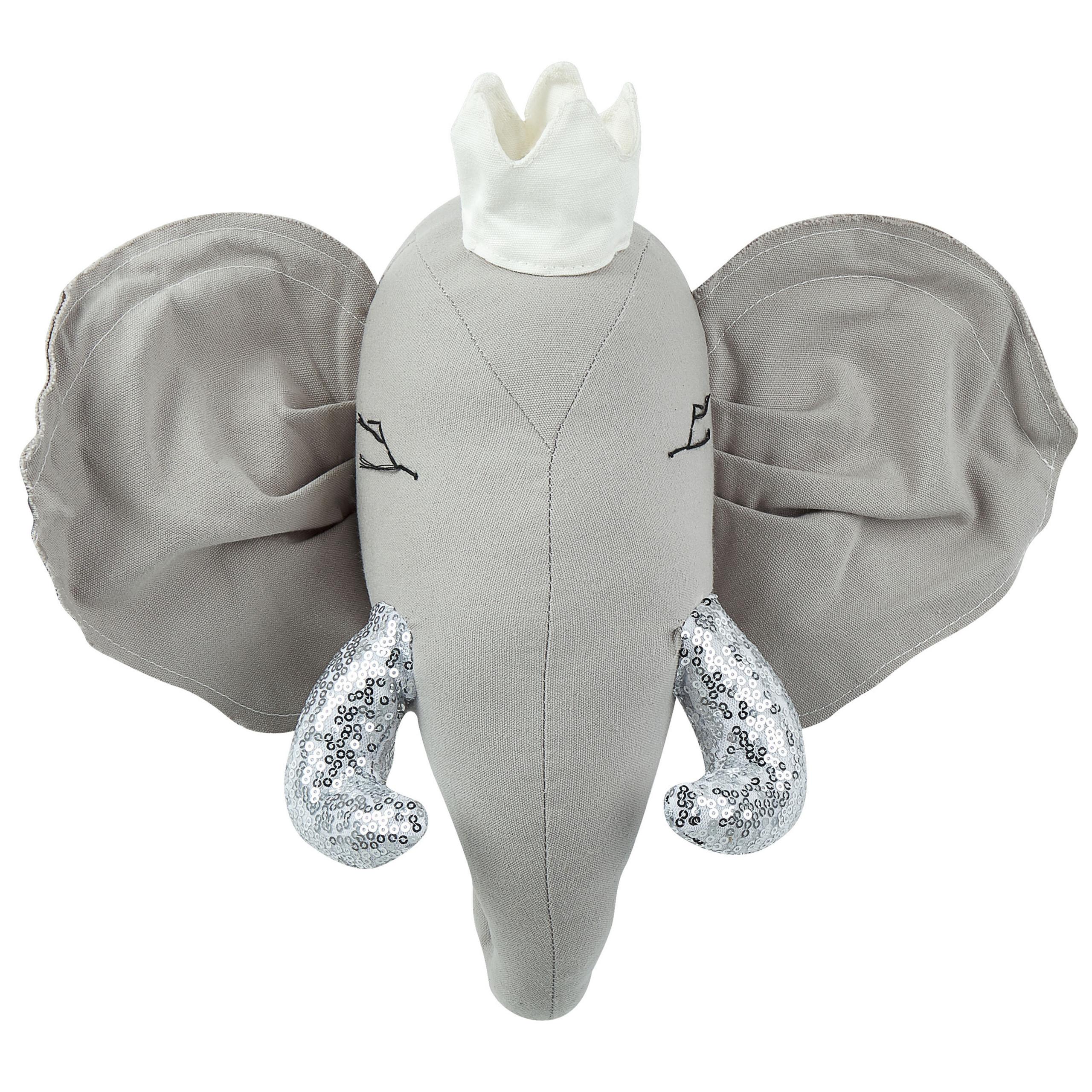 WANDDEKORATION grau/silber Tantor - Grau, Textil (39/33/16cm) - Beliani