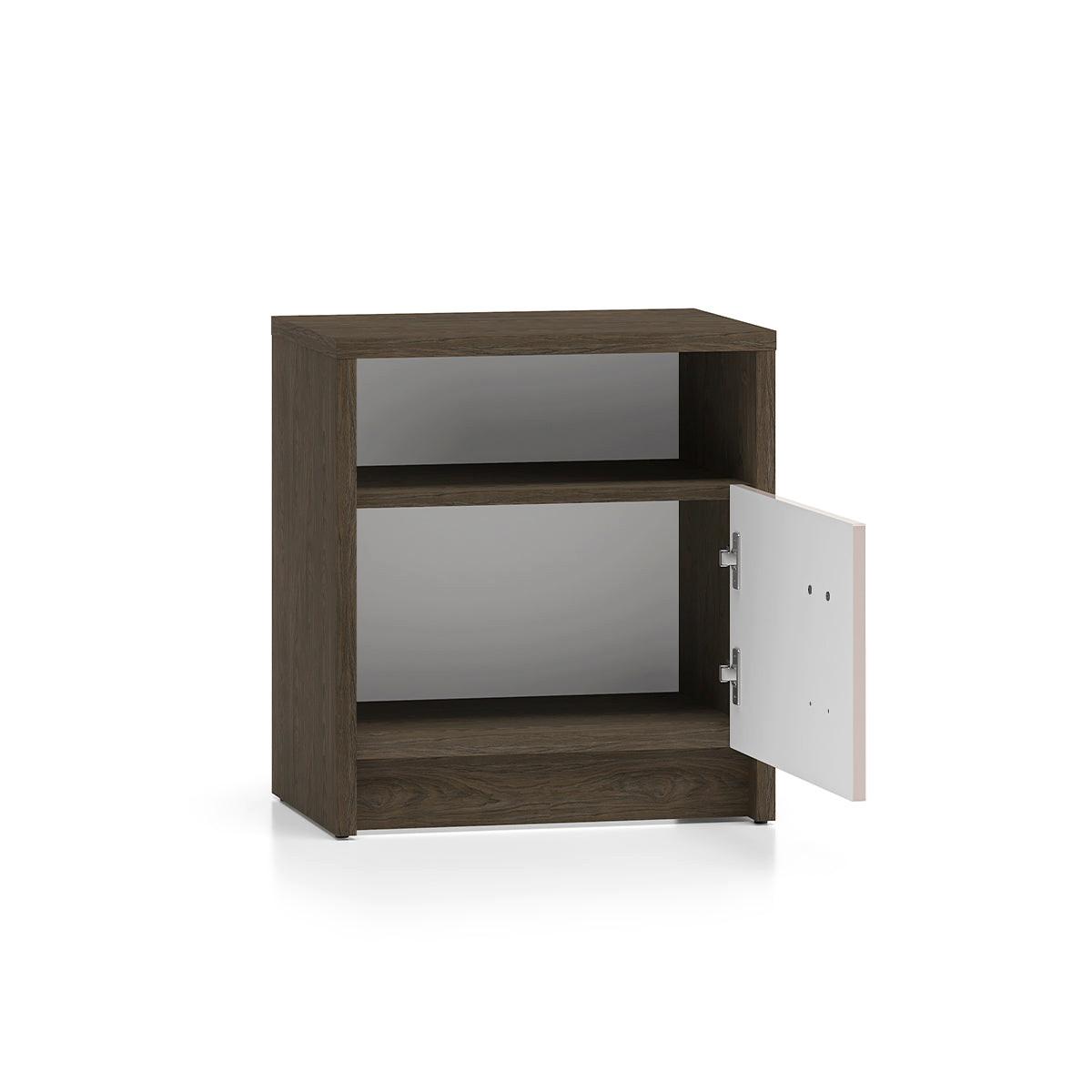 NACHTTISCH Kaius Kaschmir und Dunkles Holz - Beige, Holzwerkstoff (50/54.8/35cm) - Petits-meubles