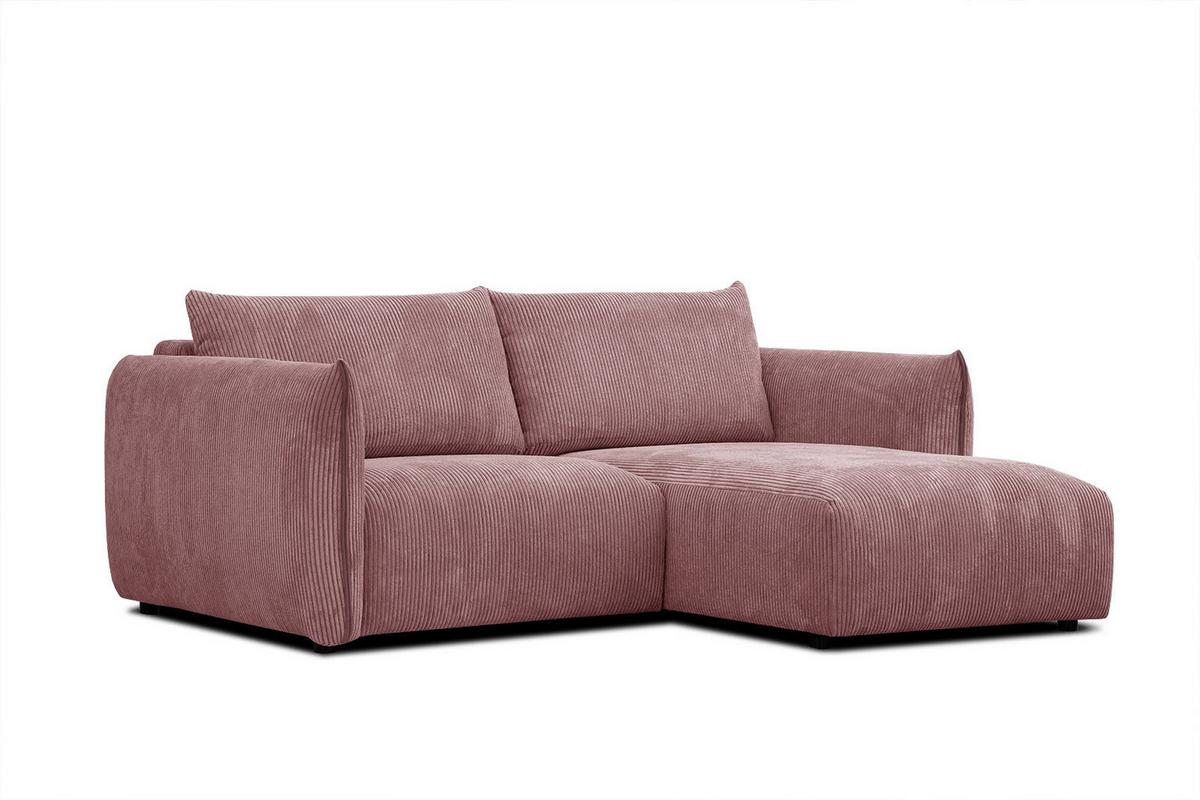 ECKSOFA TAUER 3-Sitzer, altrosa - Altrosa/Schwarz, Holzwerkstoff/Kunststoff (206/173cm) - Wozimo