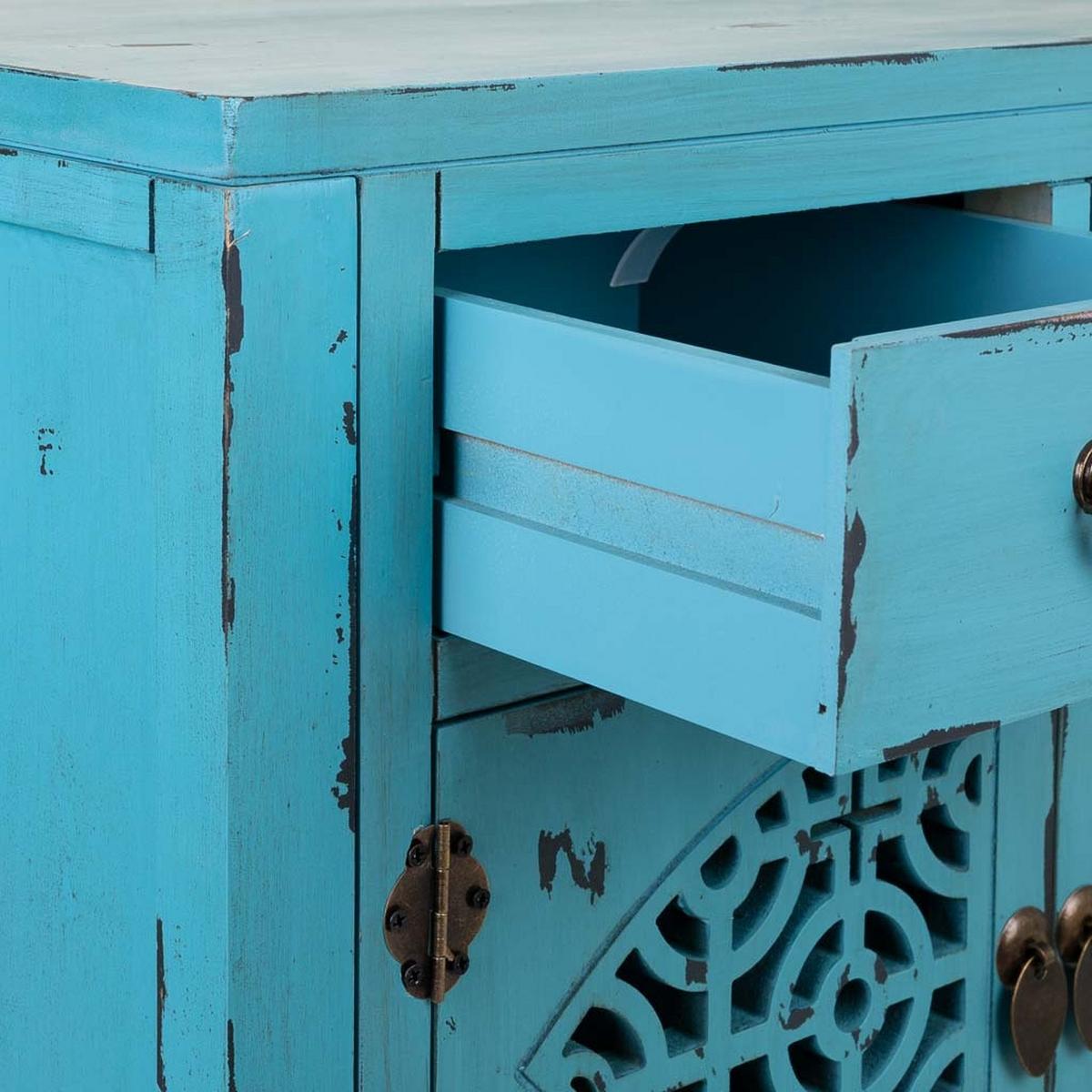 KONSOLE aus Holz 120x40x102 cm - Blau, Holz (40/120/102cm) - Wanderlust