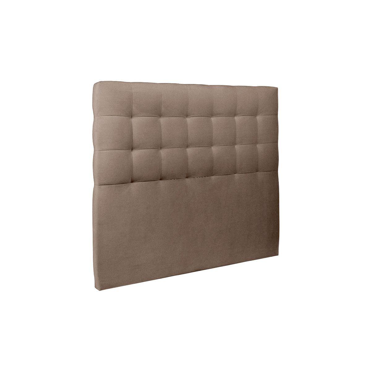 KOPFTEIL gepolstert - Gesteppt – taupefarbener Samtstoff - 135 cm - Taupe/Beige, Karton/Holz (135/120/10cm) - Sommeil de Plomb