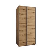 SCHWEBETÜRENSCHRANK 245,5/110/64 2-türig - Schwarz/Eiche Artisan, Holz/Metall (110/245/64cm) - Abiks Möbel