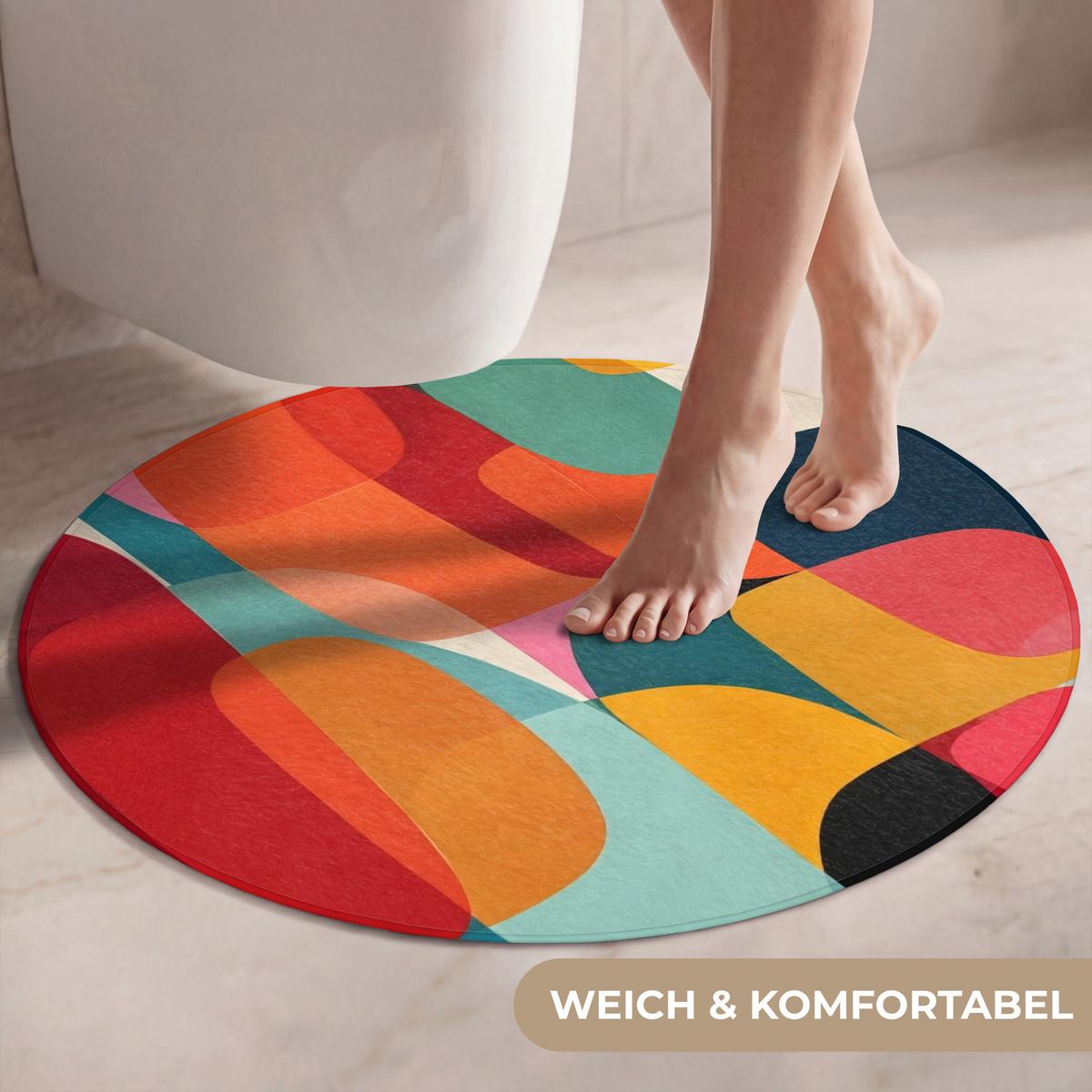 WC-VORLEGER Formen - Bunt - Abstrakt - Flugzeuge Toilettenteppich 70x70 cm - Multicolor, Textil (70/1cm) - OnlyWow