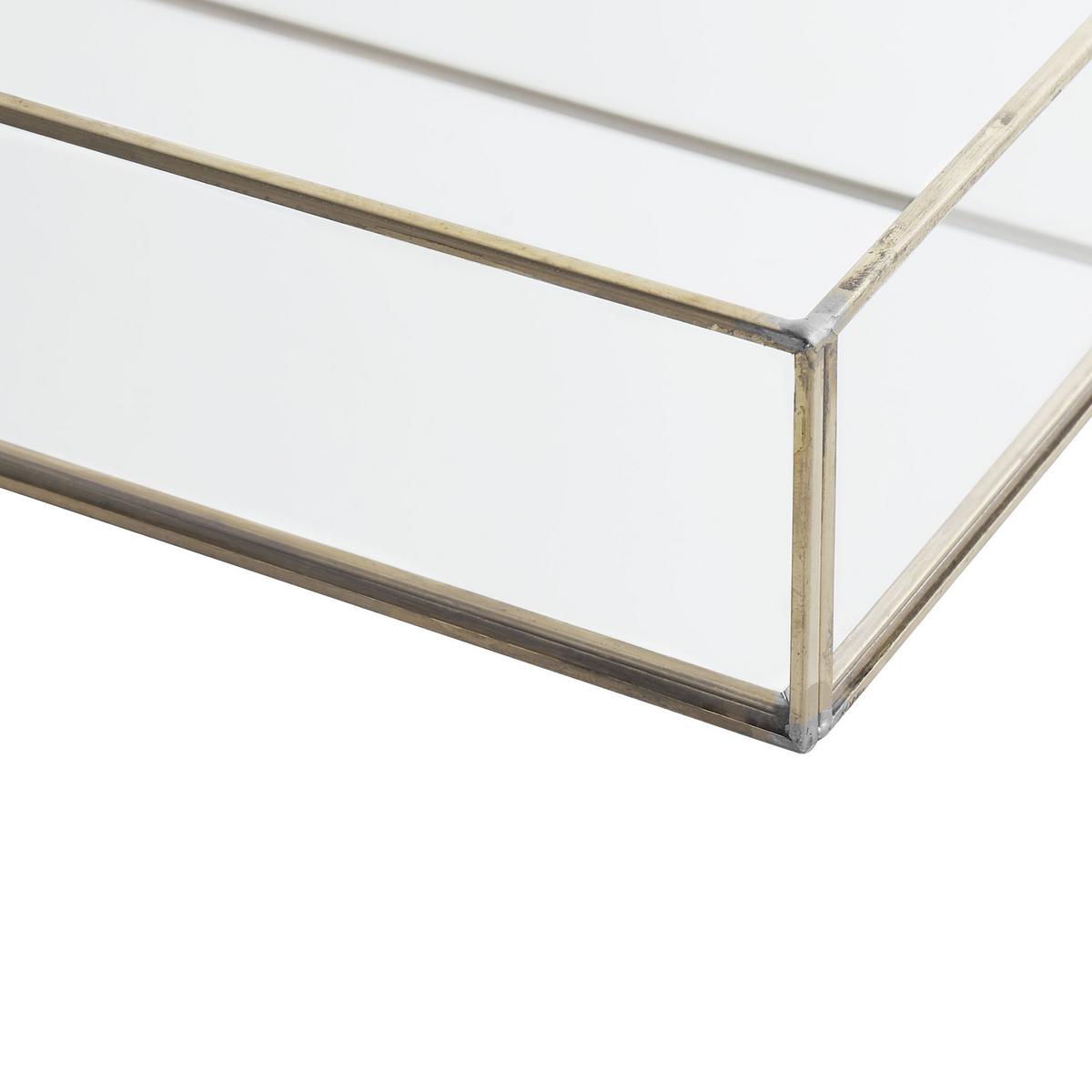 TABLETT Spiegeleffekt Silber Grenoble - Silberfarben, Glas (6cm) - Beliani