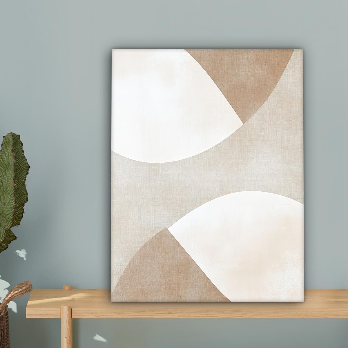 LEINWANDBILD Braun - Japandi - Abstrakt Room Decor 30x40 cm - Sandfarben, Textil (30/40cm) - MuchoWow