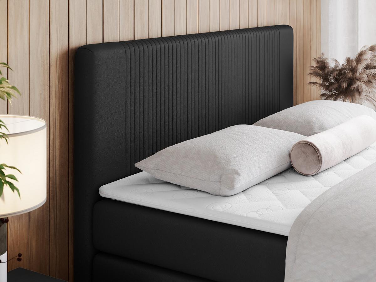 BOXSPRINGBETT KING DOREN 160/200 Schwarz Kunstleder - H3 - Schwarz, Holz/Textil (160/200cm) - MKS
