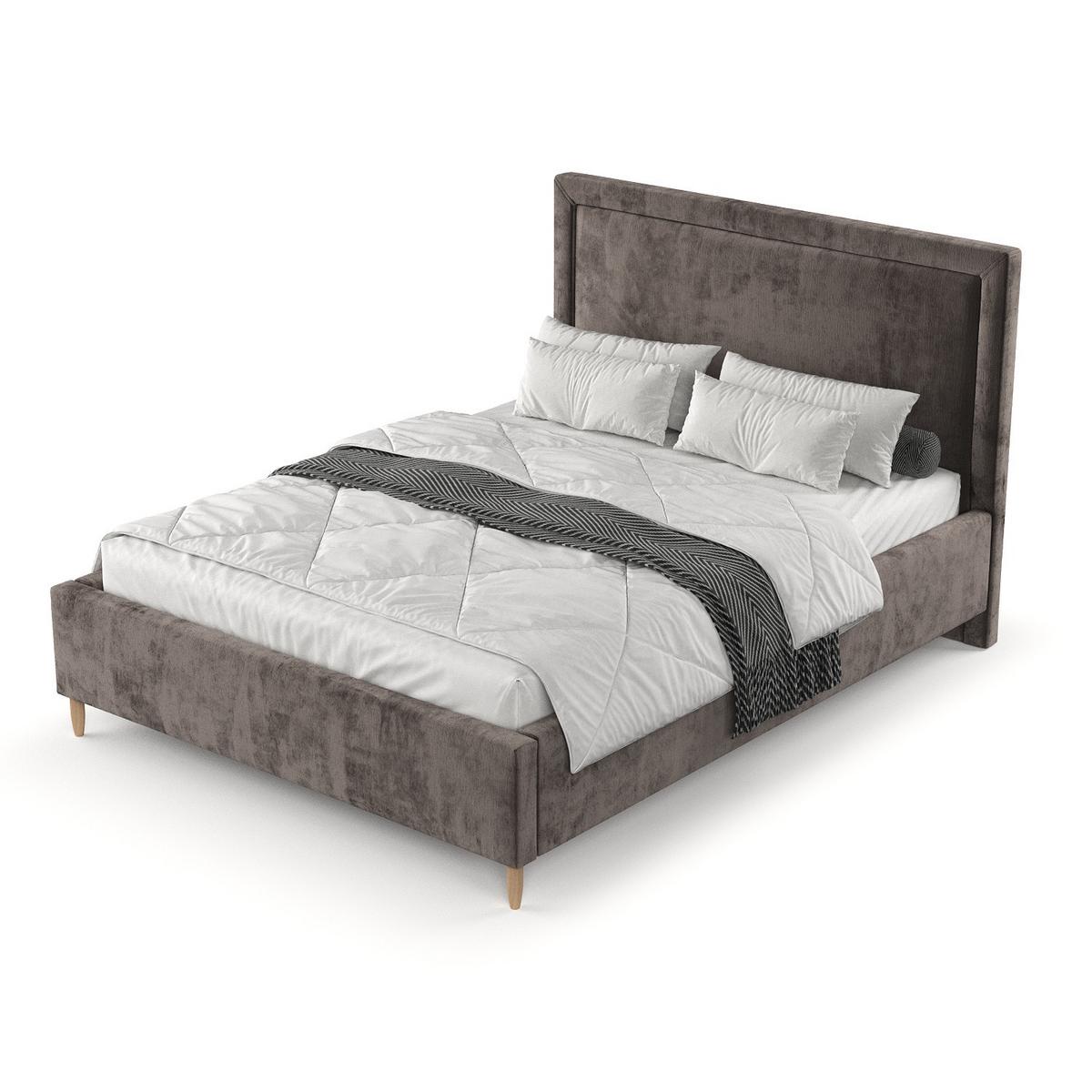 POLSTERBETT Vega 120/200 cm Braun im Lotta Stoff - Naturfarben/Braun, Holz/Holzwerkstoff (120/200cm) - AltaBeds
