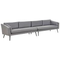 GARTENSOFA 4-Sitzer grau modular Loretello - Grau, Textil (320/70/76cm) - Beliani