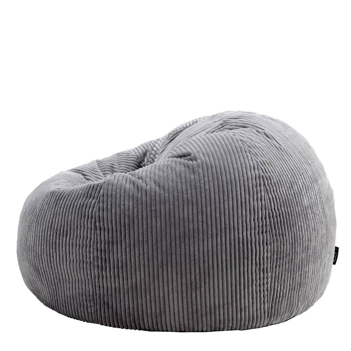 SITZSACK Klassisch Sessel aus Cord 2-tlg. - Dunkelgrau/Anthrazit, Textil (85/50/85cm) - icon