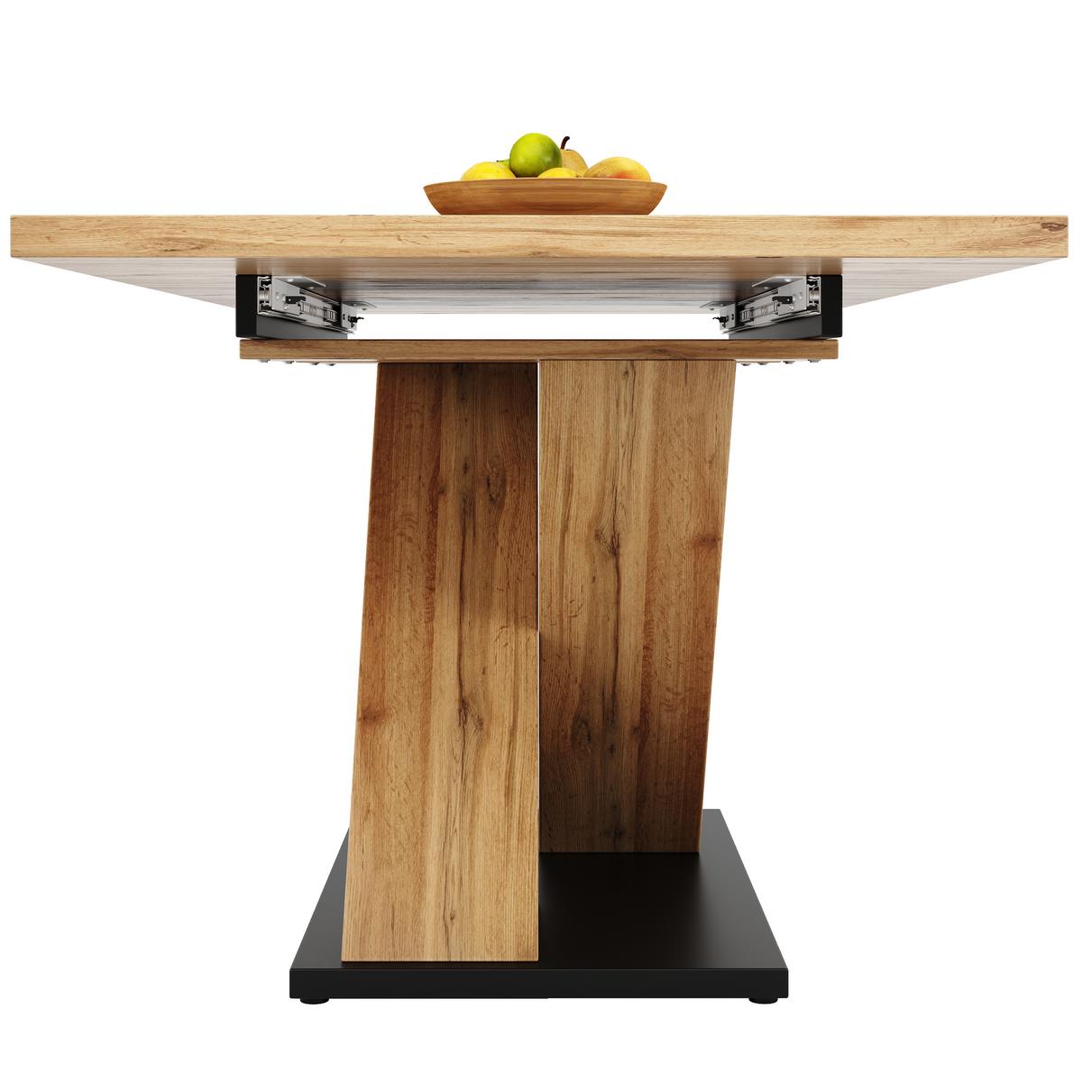 ESSTISCH Holz-Optik ausziehbar 119-158,5 cm mit modernem X-Gestell - Naturfarben, Holzwerkstoff (80/158.5/75cm) - Urban Meuble