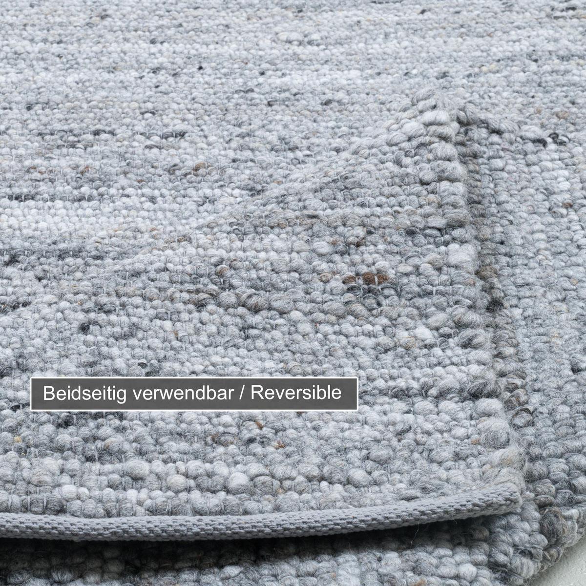 HANDWEBETEPPICH Malli, modern, strapazierfähig, pflegeleicht 140x200 cm - Blaugrau, Textil (140/200cm) - Rug and Roll