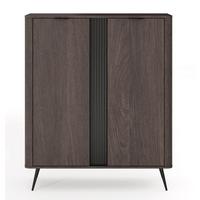 HIGHBOARD Veris Dunin-Eiche 113 cm - Dunkelbraun/Schwarz, Holzwerkstoff/Metall (113.2/134.2/38cm) - Selsey
