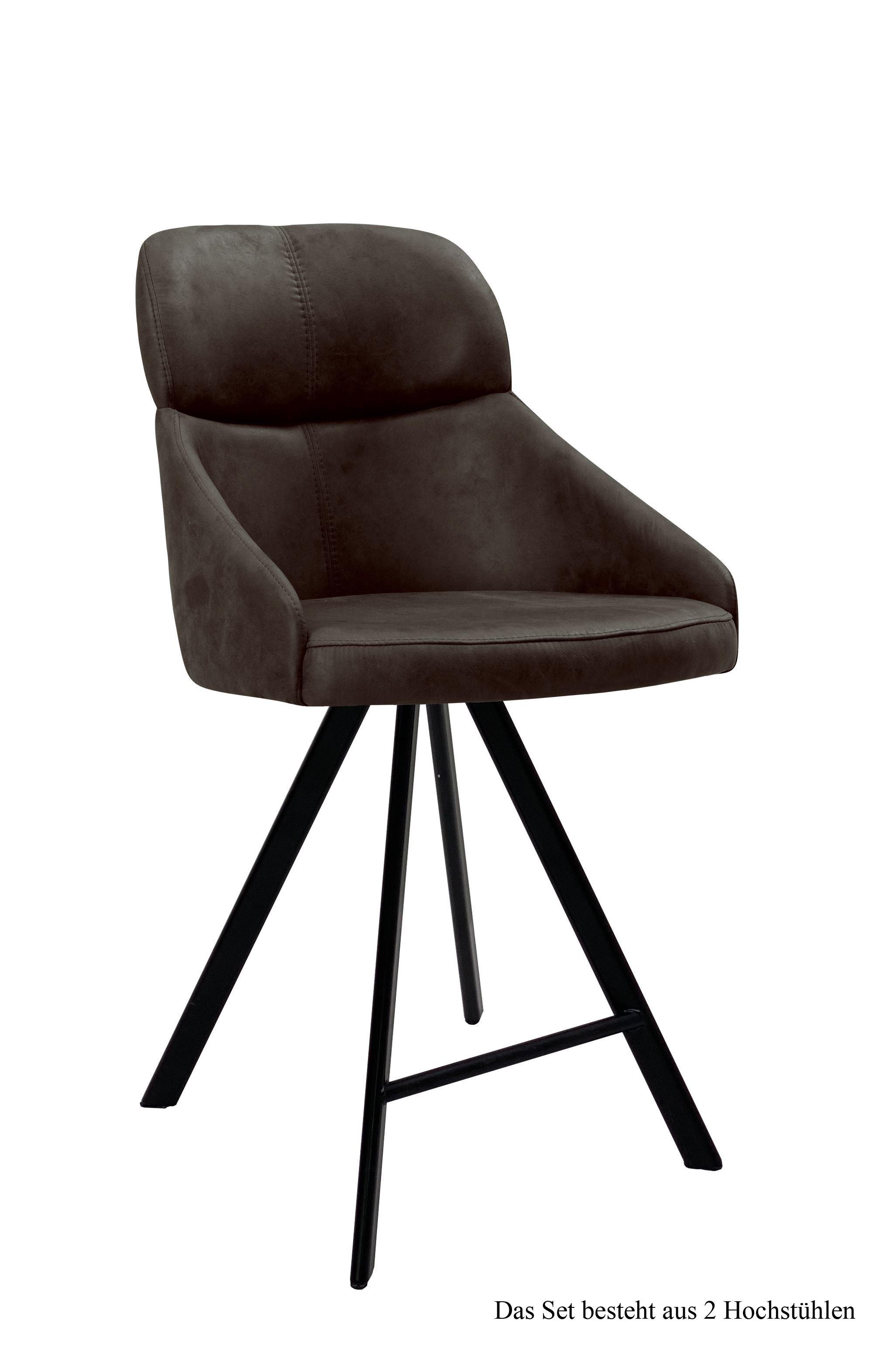 THEKENSTUHL drehbar (2er-Set) Diljana 52x99x63 Schwarz/Espresso - Dunkelbraun/Schwarz, Kunststoff (63/99/52cm) - 58aufmkessel