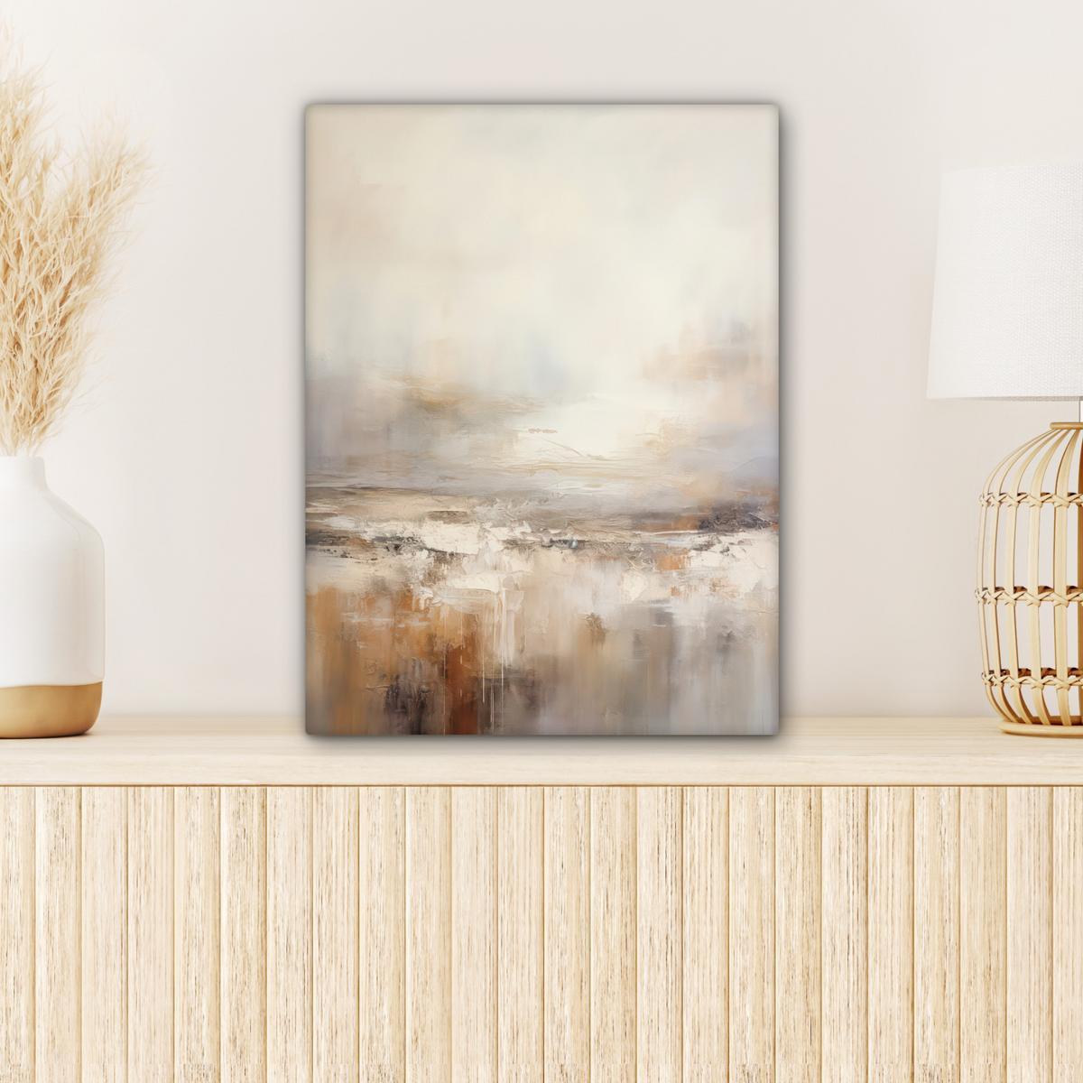 LEINWANDBILD Kunst - Industriell - Grau - Braun - Abstrakt Room Decor 30x40 cm - Sandfarben, Textil (30/40cm) - MuchoWow