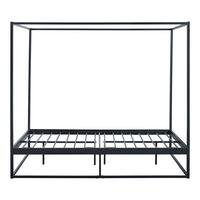 HIMMELBETT Kristianstad mit Matratze - Schwarz, Textil/Metall (120/200cm) - [en.casa]