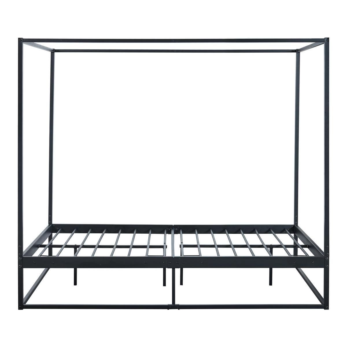 HIMMELBETT Kristianstad - Schwarz, Metall (120/200cm) - [en.casa]