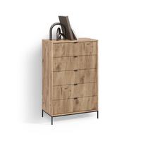 KOMMODE Aterno Viking Oak 76 x 120 cm mit 5 Schubladen - Eichefarben, Holzwerkstoff (76/120/42cm) - Livinity®