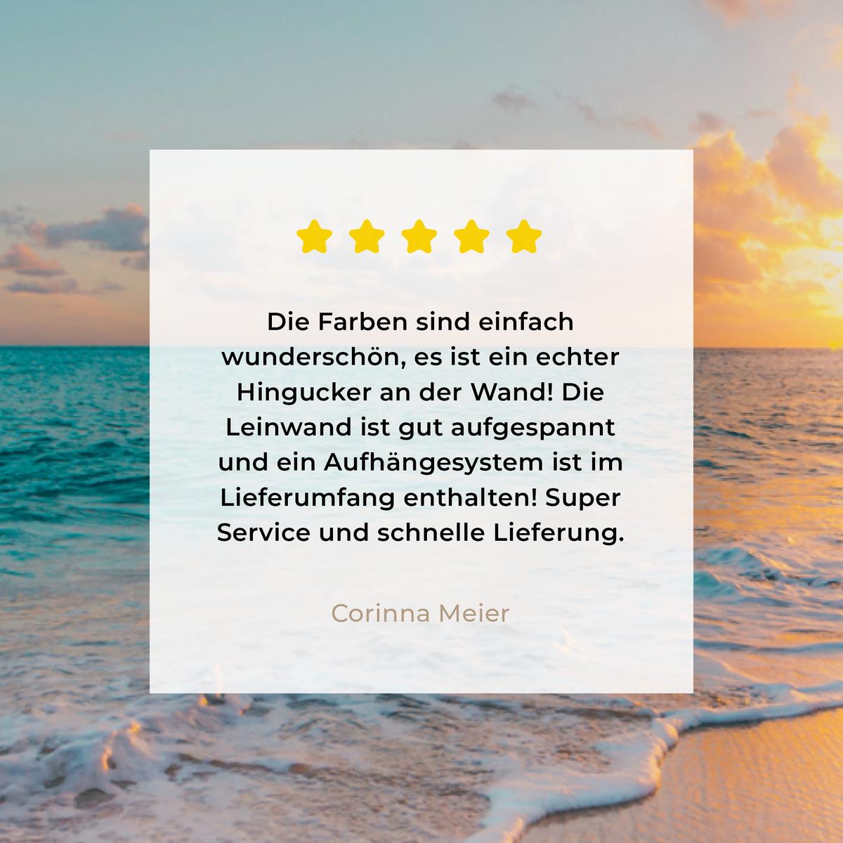 LEINWANDBILD Sonnenuntergang - Strand - Meer - Sommer - Blau XXL 150x100 cm - Multicolor, Textil (150/100cm) - MuchoWow
