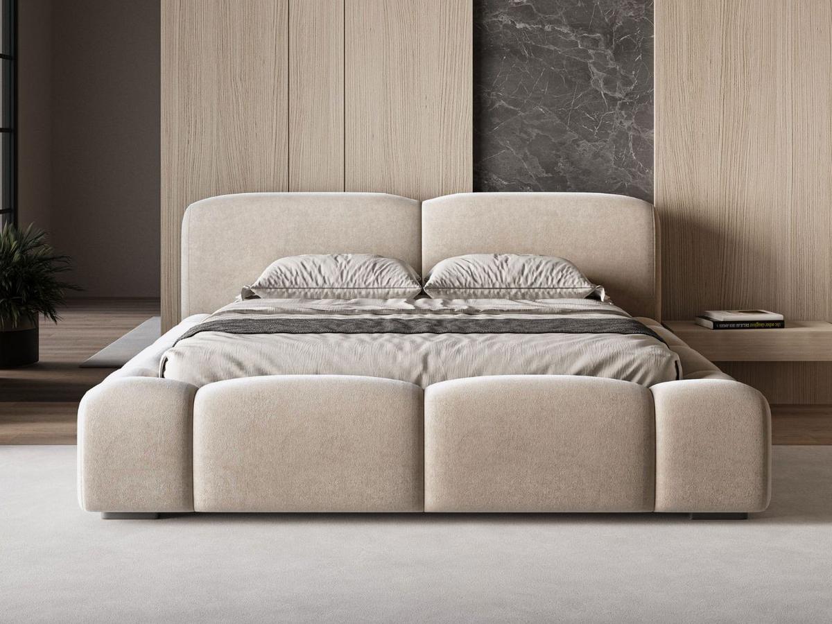 POLSTERBETT Aubi 180x200 Beige - Beige, Textil (180/200cm) - Graingold