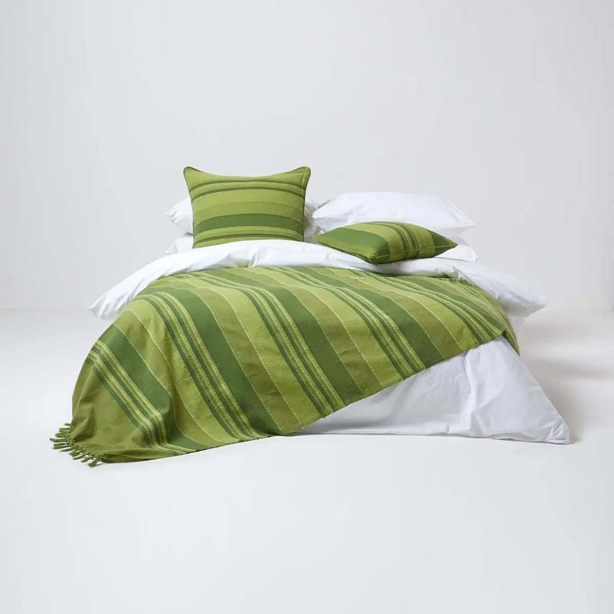 ÖSENVORHANG Morocco blickdicht 2er-Set, 167/182 cm - Grün, Textil (167/182cm) - Homescapes
