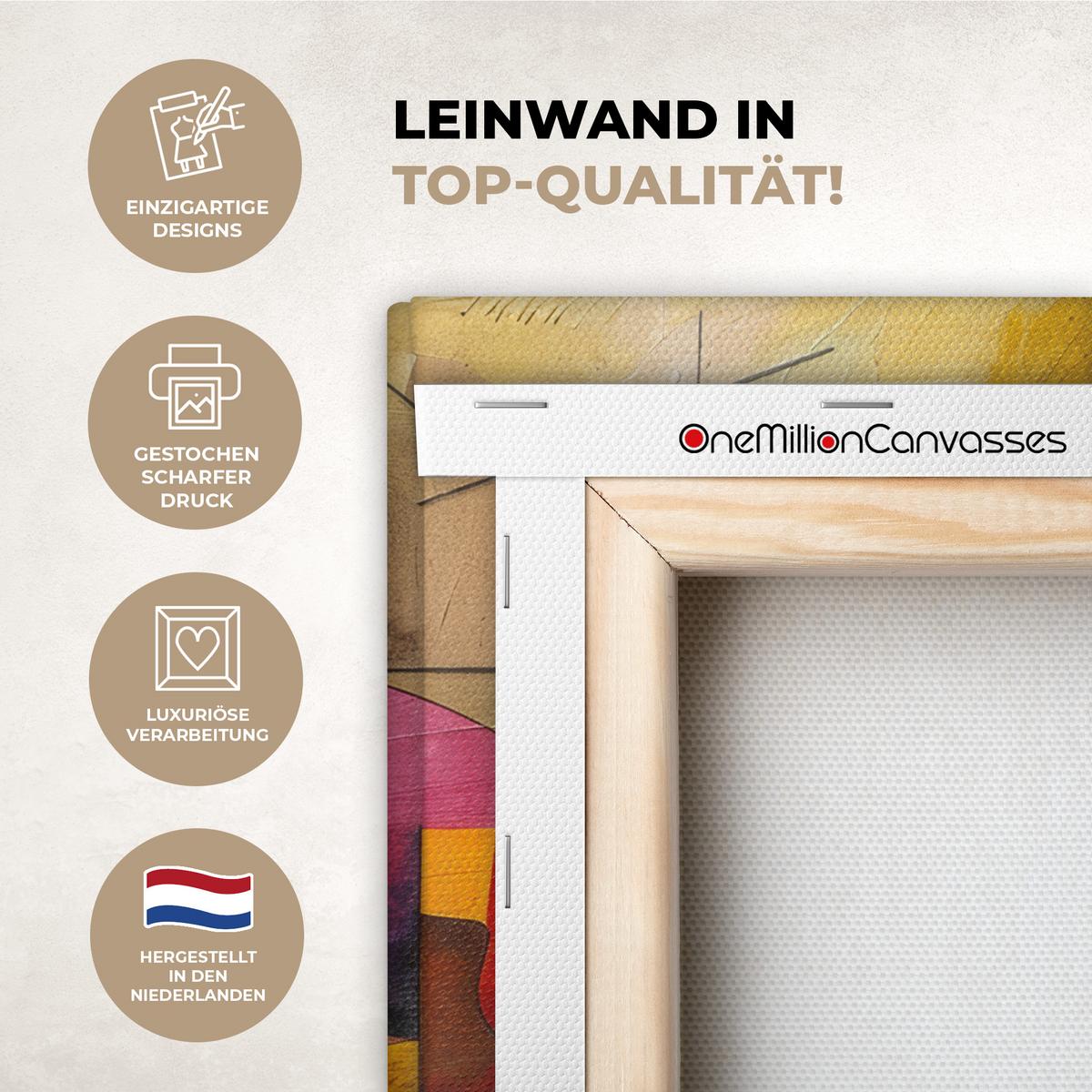 LEINWANDBILD Kunst - Abstrakt - Modern Deko Wohnzimmer 20x20 cm - Gelb, Textil (20/20cm) - MuchoWow
