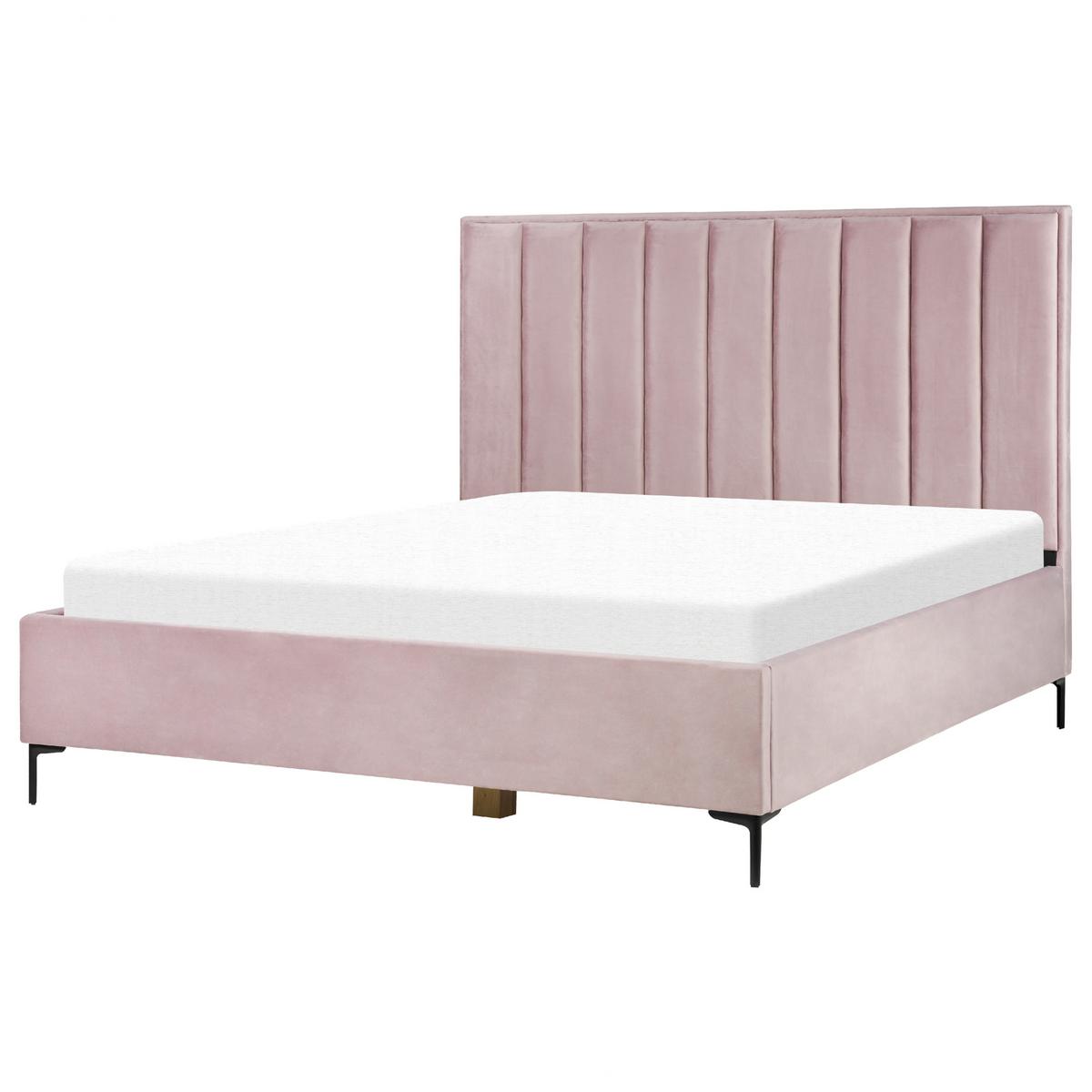 POLSTERBETT 180x200 cm Rosa Sezanne - Pink, Textil (180/200cm) - Beliani