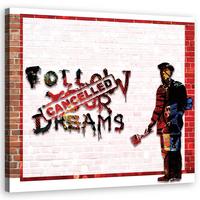 WANDBILD banksy straßenkunst - Orange, Textil (30/30cm) - Feeby