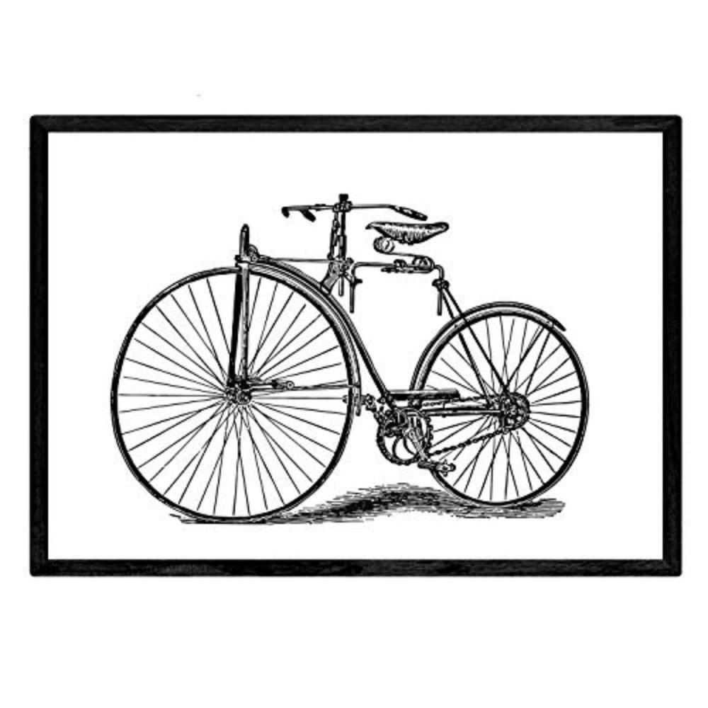 POSTER Vintage Bicycle Art A4 Rahmenlos - Klar, Papier (29.7/5/21cm) - Nacnic
