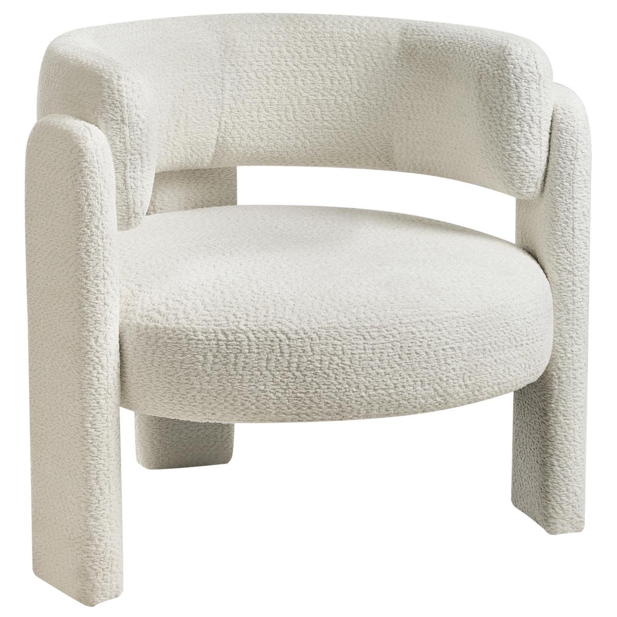 SESSEL Weiß Burea - Creme, Textil (80/74/70cm) - Beliani
