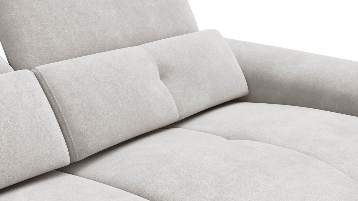 SOFA RELAX AVENA 3-Sitzer, beiger Veloursstoff - Beige/Schwarz, Holz/Textil (204/80/108cm) - Courtois Laville