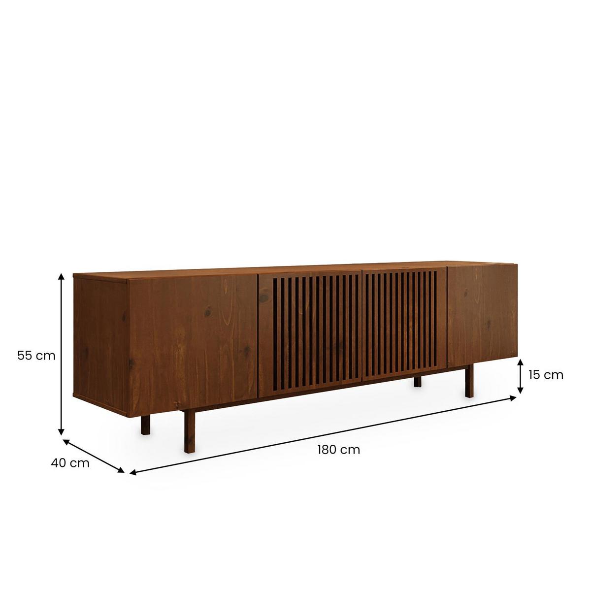 LOWBOARD LINN Kastanie - Kastanienfarben, Holz (180/55/40cm) - IDIMEX