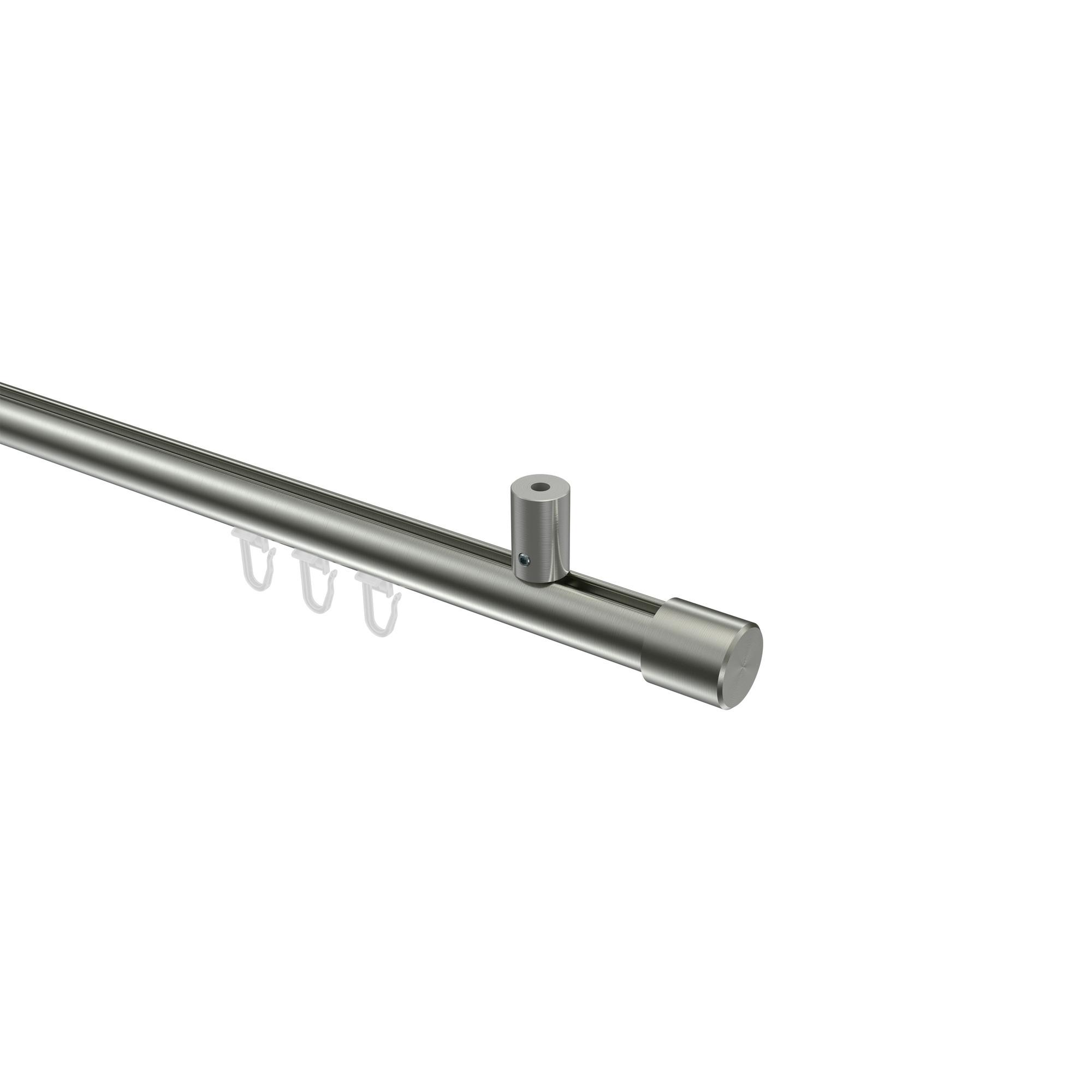 GARDINENSTANGE INNENLAUF Sonius Santo 140 cm, 1-läufig, 20 mm Ø Edelstahl-Optik - Edelstahlfarben, Metall (140cm) - INTERDECO
