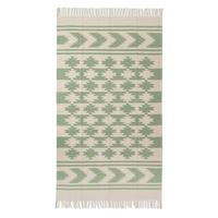 KELIM-TEPPICH Turin handgewebt 90/150 cm - Grün, Textil (90/150cm) - Homescapes