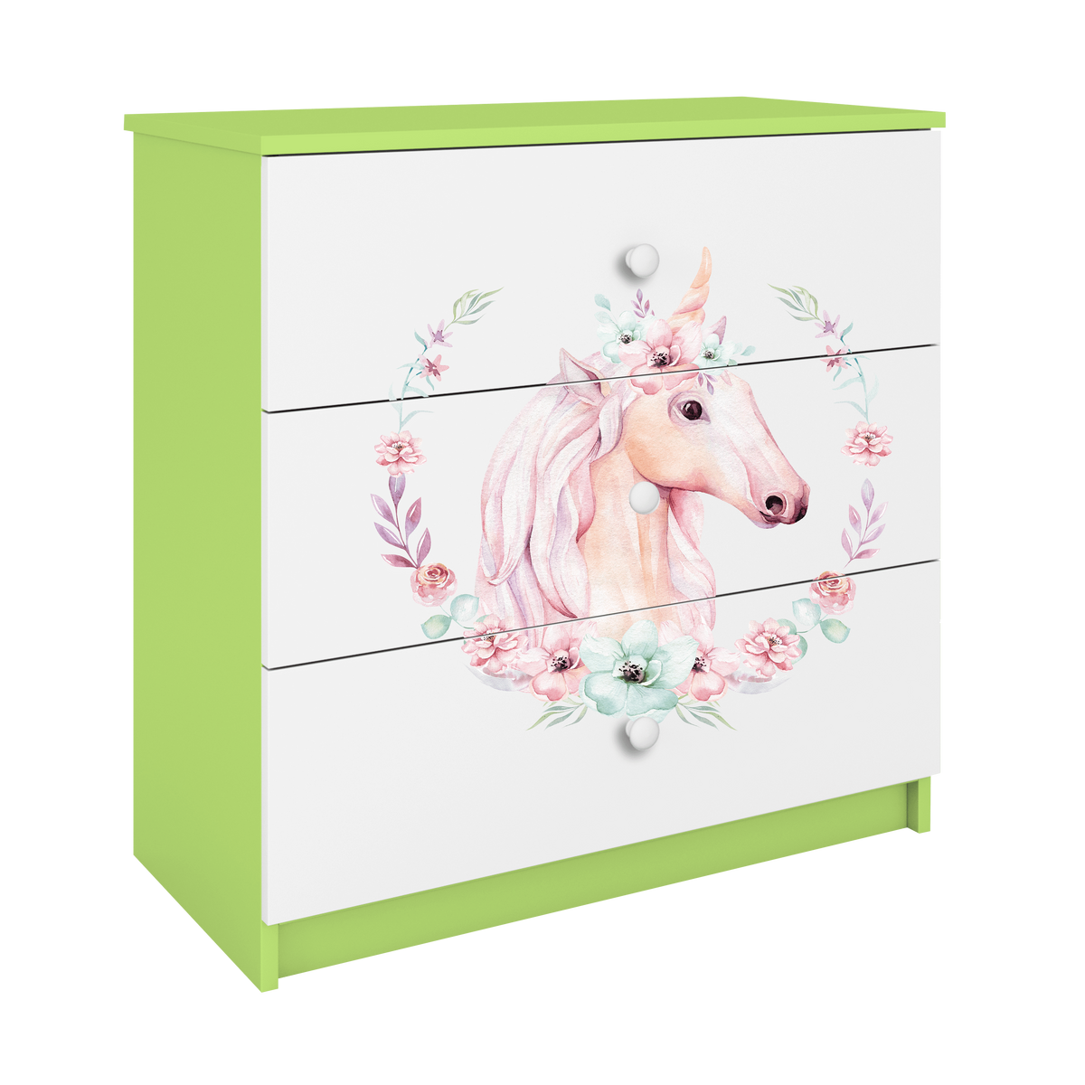 KOMMODE Babydreams Pferd 81/81/41 - Grün, Holzwerkstoff (81/81/41cm) - RAUMHIRSCH FURNITURE