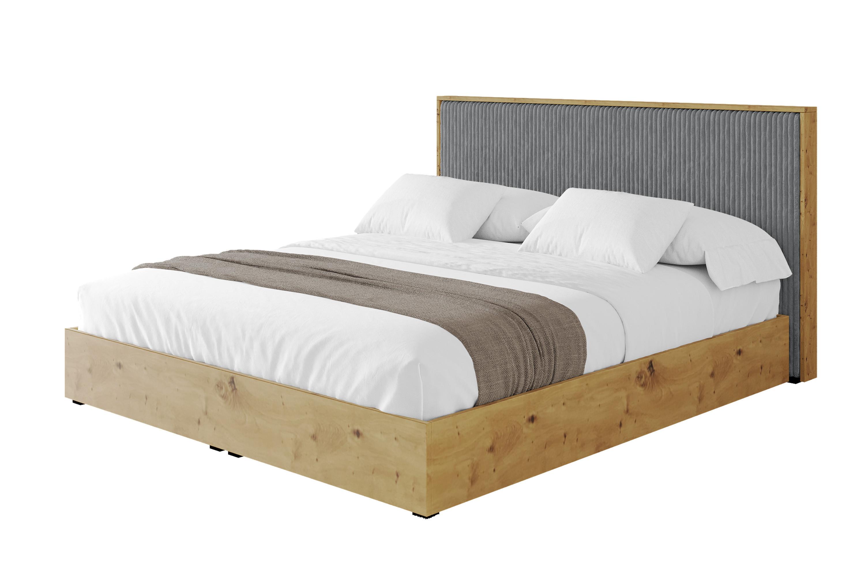 POLSTERBETT mit Bettkasten und Lattenrost, Boxbett mit Kopftei und Stauraum ohne Matratze - ENZO10 200x200 Dunkelgrau - Dunkelgrau, Holzwerkstoff/Textil (200/200cm) - ALTDECOR