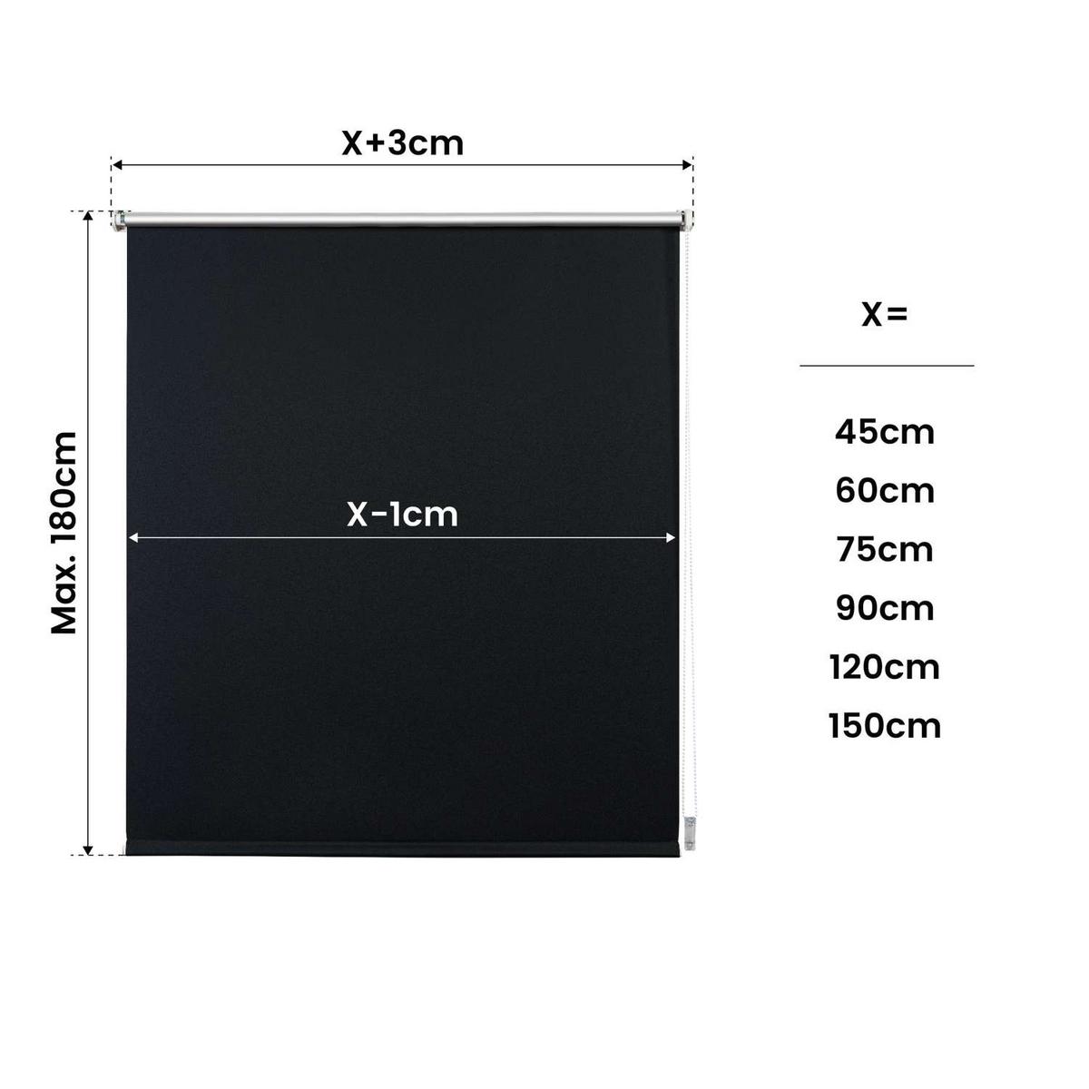 VERDUNKELUNGSROLLO Schwarz, 45 cm x 180 cm - Schwarz, Kunststoff (45/180cm) - STORESDECO