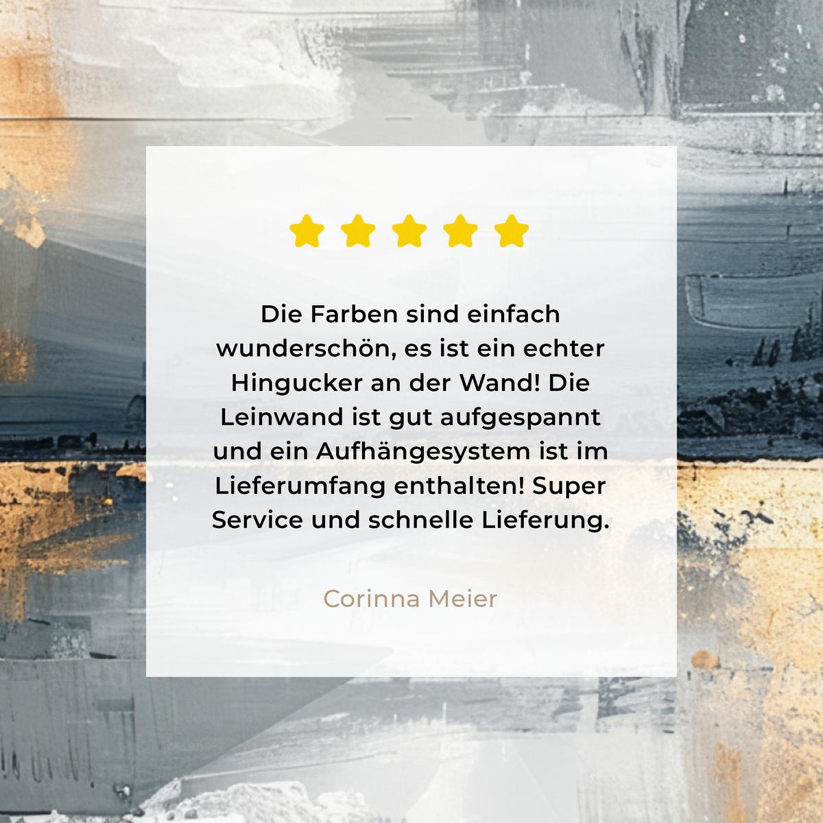 LEINWANDBILD Kunst - Grau - Gold - Abstrakt Deko Groß 90x90 cm - Dunkelgrau, Textil (90/90cm) - MuchoWow