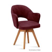 ARMLEHNSTUHL drehbar (6er-Set) Dosya 59x87x61 Eiche geölt/Marsala - Eichefarben/Brombeere, Kunststoff (61/87/59cm) - 58aufmkessel